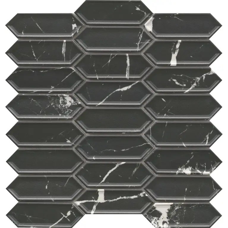 Elegan Nero — 4×1/11×11 matte Emser Tile accent tile swatch