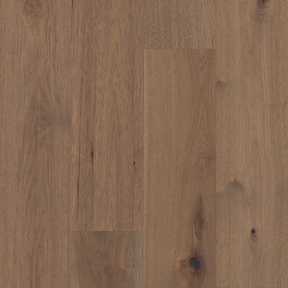 Imperial Pecan Fawn — 7.5" × 1/2" pecan smooth Anderson Tuftex hardwood plank sample