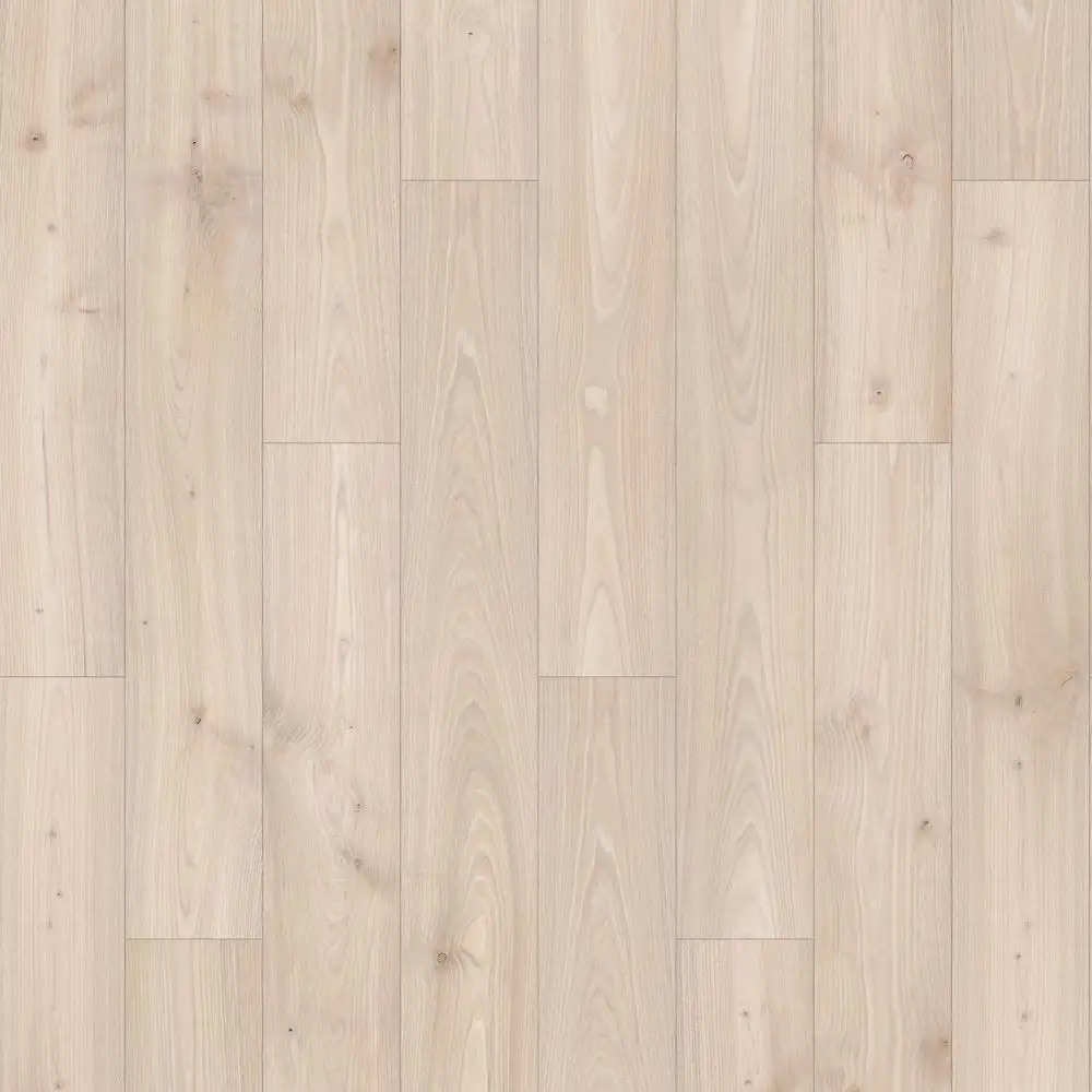 RevWood Plus · Madison Aisle Pewter Chestnut — 7.5" plank · WetProtect textured Mohawk laminate plank sample