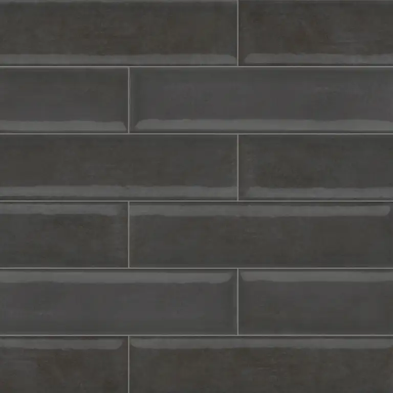 Raku Charcoal — 3×12 glossy Emser Tile wall tile swatch