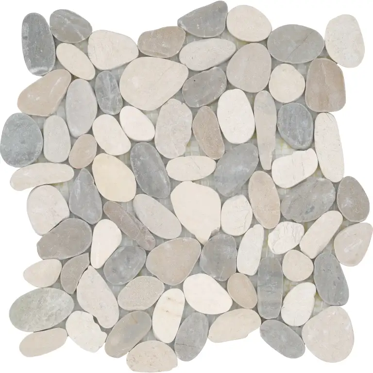 Venetian Pebbles Medici — 2×2/12×12 flat satin Emser Tile pebble mosaic swatch